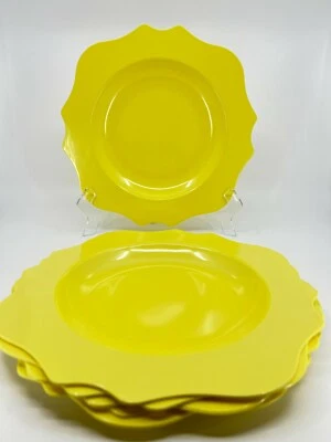 Set  of 6 REAL SIMPLE Yellow Indoor/Outdoor 10” Melamine Plates - Image 1 of 4