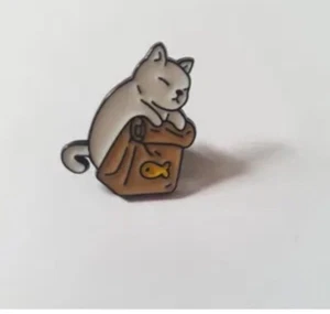 3/20 Cat Takeout Enamel Pin - Picture 1 of 1
