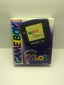 Nintendo Game Boy Color Grape Purple Handheld System Complete CIB LOOK READ GBC - Picture 1 of 23