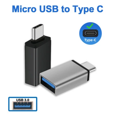 USB 3.0 Type-C Male to Micro USB Female Converter USB-C Adapter Converter Black - Bild 1 von 4