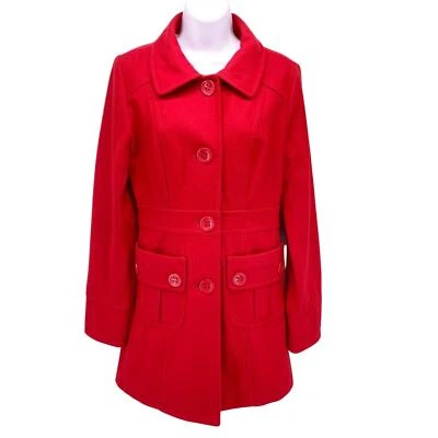 Vince NUEVO Chaqueta con cuello de lana roja con botones talla S (precio de venta sugerido por el fabricante - $1200) Foto 1 de 4