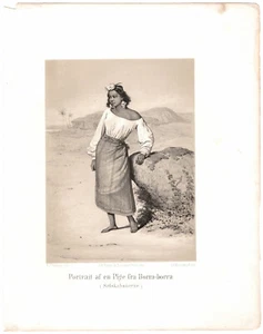 1851 Bora Bora ENGRAVING ~ Female from Borra-borra ~ Polynesia TAHITI HAWAII - Picture 1 of 3