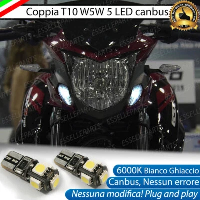 COPPIA LUCI POSIZIONE 5 LED PER SUZUKI GSX-S 750 Z YUGEN T10 W5W CANBUS 6000K - Immagine 1 di 2