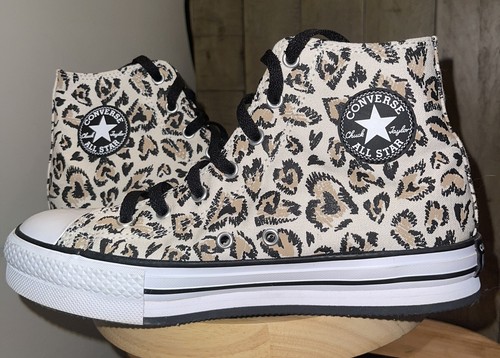 Scarpe alte plateau Converse CTAS EVA Lift junior taglia 6 stampa animale