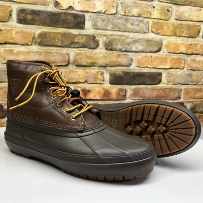 Polo Ralph Lauren Claus Lace-Up Leather & Shearling Men Size 10 chocolate brown - Image 1 of 4