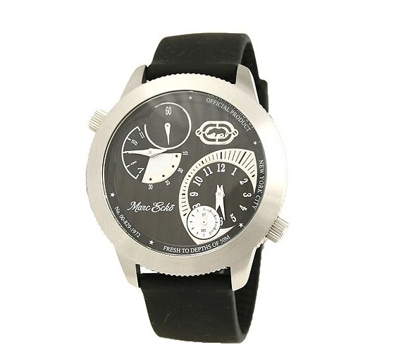 Новый MARC ECKO E11510G1 двойной время черный 43 мм St стали смолы мужские круглые часы #108 - Изображение 1 из 4