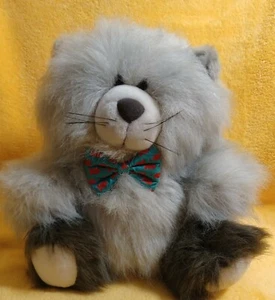 Vintage Dakin Fun Farm Plush 12" Cat  "Fishsticks" Goldfish Bowtie Fluffy 1985 - Picture 1 of 11