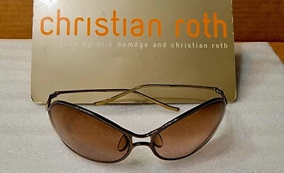 Rare Vintage Y2K Christian Roth  Titanium  Brown Sunglasses Handmade In Japan - Image 1 of 4