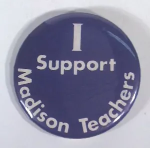 Pin I Support Madison WI Teachers botón 2,25" - Imagen 1 de 3