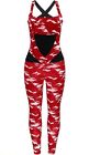 Juybenmu Women Camouflage Crisscross Back Jumpsuit Rompers Fitness Legging Small