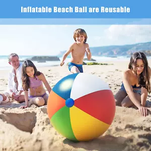 Inflatable Beach Ball Durable Thick for Pool Outdoor Water Activities Reusable - Picture 1 of 7