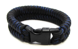 Bracciale Paracord Nero/Blu 8-3/4" x 1" - Foto 1 di 3