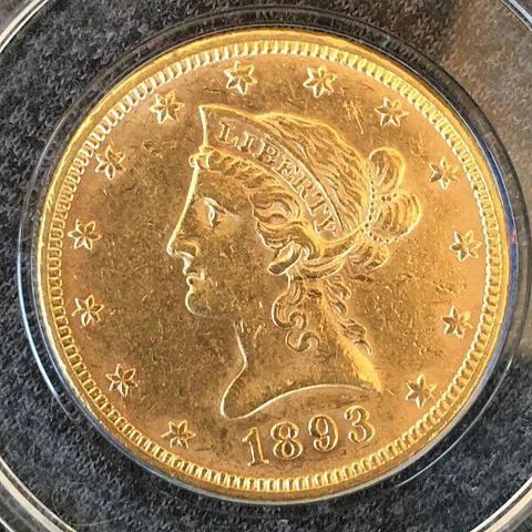 1893 $10 Liberty Gold Eagle Coin Cover