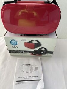 ONN VR Red Virtual Reality Smartphone Headset New In Box