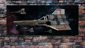 Battlestar Galactica 1978 Colonial Viper 48" x 20" BIG wide poster pano - Picture 1 of 1