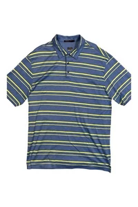 Tiger Woods Collection Polo Mens XLarge Blue Green Striped Athletic Golf Shirt - Picture 1 of 7
