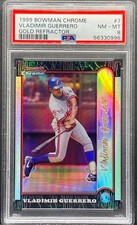 1999 Bowman Chrome GOLD REFRACTOR Vladimir Guerrero #/25 PSA 8