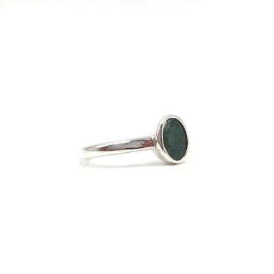 925 Silber Ring Smaragd 0.57ct minimalistischer Schmuck Solitär Emerald Sterling - Bild 1 von 4