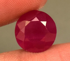 Natural Mozambique Red Ruby Loose Gemstone 5.70 Round Cut Loose Gem GLASS FILLED - Picture 1 of 5