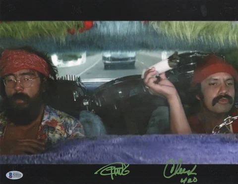 CHEECH MARIN TOMMY CHONG SIGNED AUTOGRAPHED UP IN SMOKE 11X14 PHOTO BAS BECKETT Cover