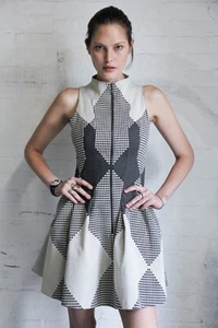 Cue Harlequin Campaign check dress size 6 - Picture 1 of 7