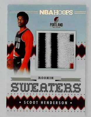 2023-24 Hoops Winter Rookie Sweaters Scoot Henderson Used Relic Blazers - Image 1 of 2