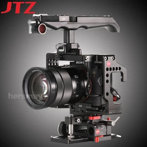 JTZ DP30 Camera Cage Baseplate w/ Top Handle Rig Set For Sony Alpha A9 15mm Rod - Picture 1 of 12