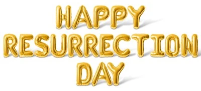 HAPPY RESURRECTION DAY Letter Balloon Banner -  Easter Sunday Party Decorations - Image 1 of 4