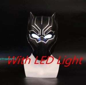 Captain America:Civil War Black Panther Mask Halloween Cosplay Prop LED Helmet - Picture 1 of 10