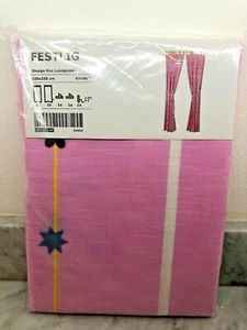 IKEA Festlig Drape PINK TabTop Kids'Curtains 2 Panel 47"×118" NIP - Picture 1 of 9