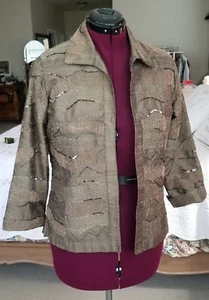 Chicos Gr. 1 Jacke Seidenmischung Taupe Farbe LK NW - Bild 1 von 9