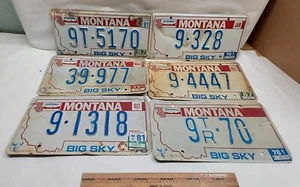 6 - Vintage Aluminum Montana license plates - 1977, 78, 81, 87 - Picture 1 of 8