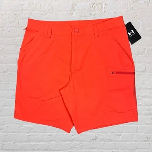 Under Armour Fish Hunter Shorts 2.0 Orange UPF Stretch Performance Men’s 34 - Picture 1 of 5
