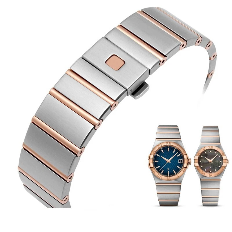 Two-Tone Rose Gold Strap Bracelet for Omega Constellation 17,23,25mm - Stainl... - Image 1 of 1