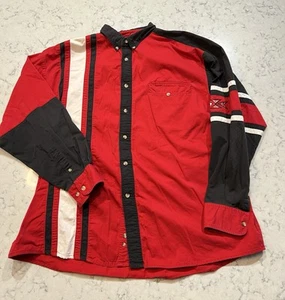 VTG Men’s Western Shirts Long Sleeve Pearl Snap Red And Black Size 2XL - Bild 1 von 4