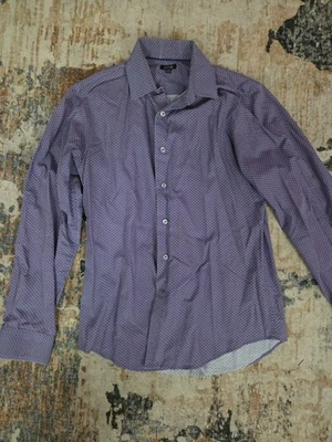 Apt 9 Purple Square Pattern Dress Shirt Mens Small - Image 1 of 4