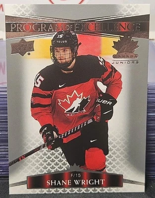 2022 Upper Deck Team Canada Shane Wright 🇨🇦🇨🇦🇨🇦 Program Of Excellence  - Image 1 of 2