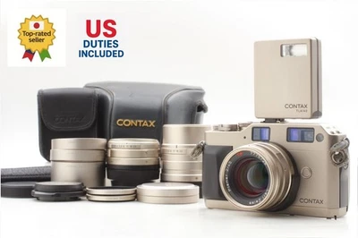 3 Lens [N MINT w/ Case] Contax G1 Film Camera 28 45 90mm + TLA140 from JAPAN - Image 1 of 4