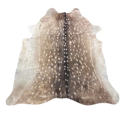 Alfombra de cuero de vaca con estampado de piel de ciervo Axis Tamaño: 7,5x7 pies Y-142 Foto 1 de 4