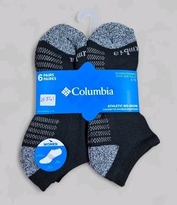 COLUMBIA Mujer Calcetines No Show Acolchado Soporte Arco 6 Pares Zapato Talla 4-10  Foto 1 de 2