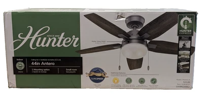 Hunter Antero 44" Hunter Express Indoor Matte Silver Ceiling Fan - NEW IN BOX! - Image 1 of 4