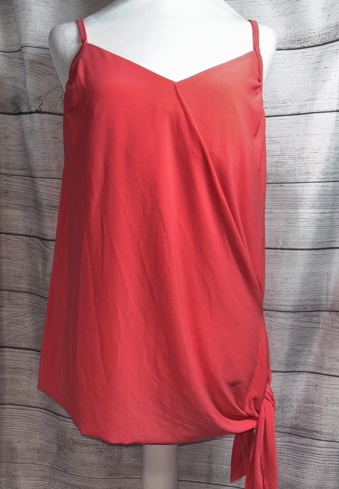 Traje Mágico Talla 10 Corbata Lateral Alex Con Aros Tankini Top Puesta de Sol Naranja Coral Rosa Foto 1 de 4