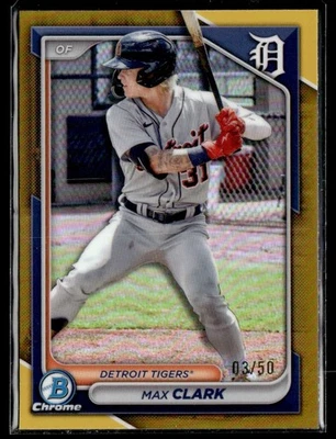 2024 Bowman Draft Chrome Gold Max Clark /50 Tigers #BDC-104 - Image 1 of 2