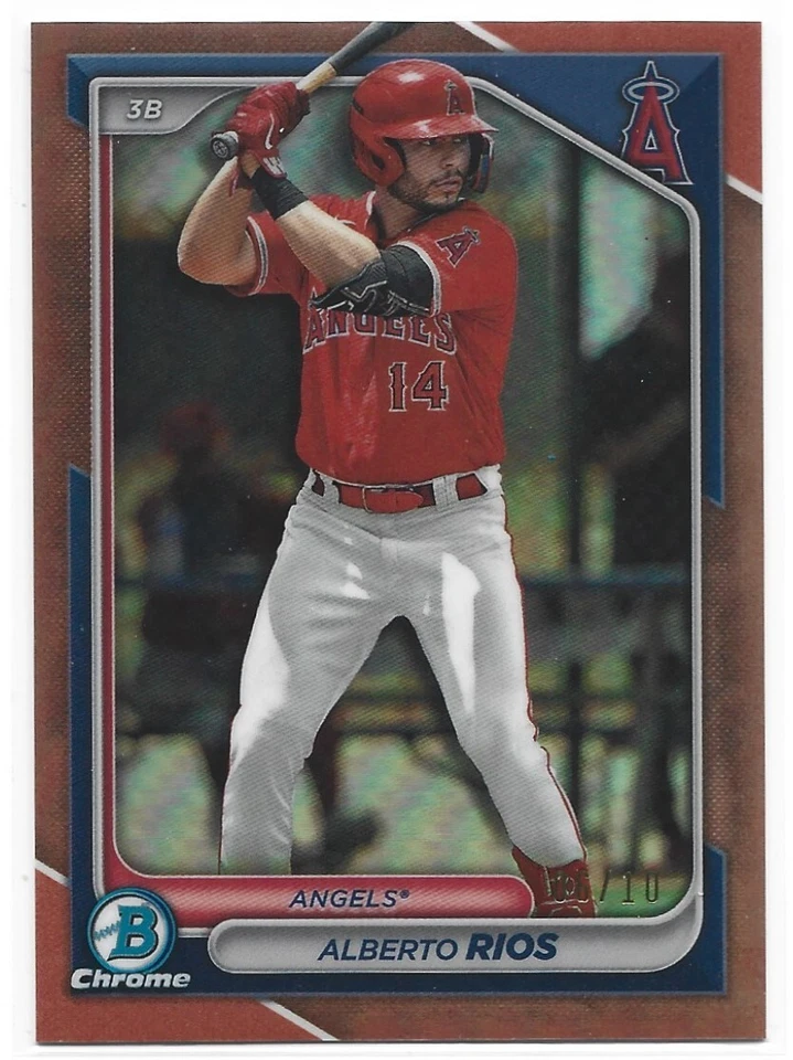 2024 Bowman Chrome Alberto Rios Rose Gold Refractor Prospect #BCP98 06/10 - Image 1 of 2