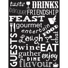 Drink Food Wine Kitchen Words Black Quote Unframed Wall Art Poster