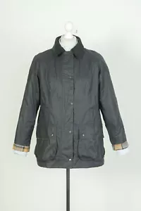-Ladies Barbour Classic Beadnell Navy Blue Wax Cotton Jacket Size UK 16 US 12 - Picture 1 of 10