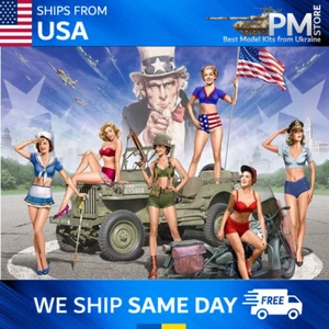 Master Box 35183 US Girls Pin-Up 6 figure kit modellino in plastica scala 1/35 - Foto 1 di 10