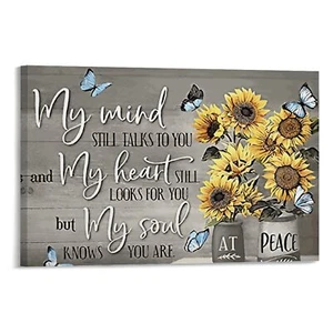 Butterfly And Quotes Pictures Canvas Poster Aesthetic Bedroom Decor - Picture 1 of 13