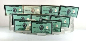 LOTE DE 10 X 1/4 GRANO .999 BARRAS DE ORO FINO 24K ""ÉXITO AMERICANO"" - EN TARJETA DE AUTENTICIDAD - Imagen 1 de 5