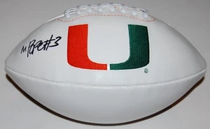 MARK POPE signed (MIAMI HURRICANES) Embroidered logo Full size football W/COA C - Picture 1 of 2